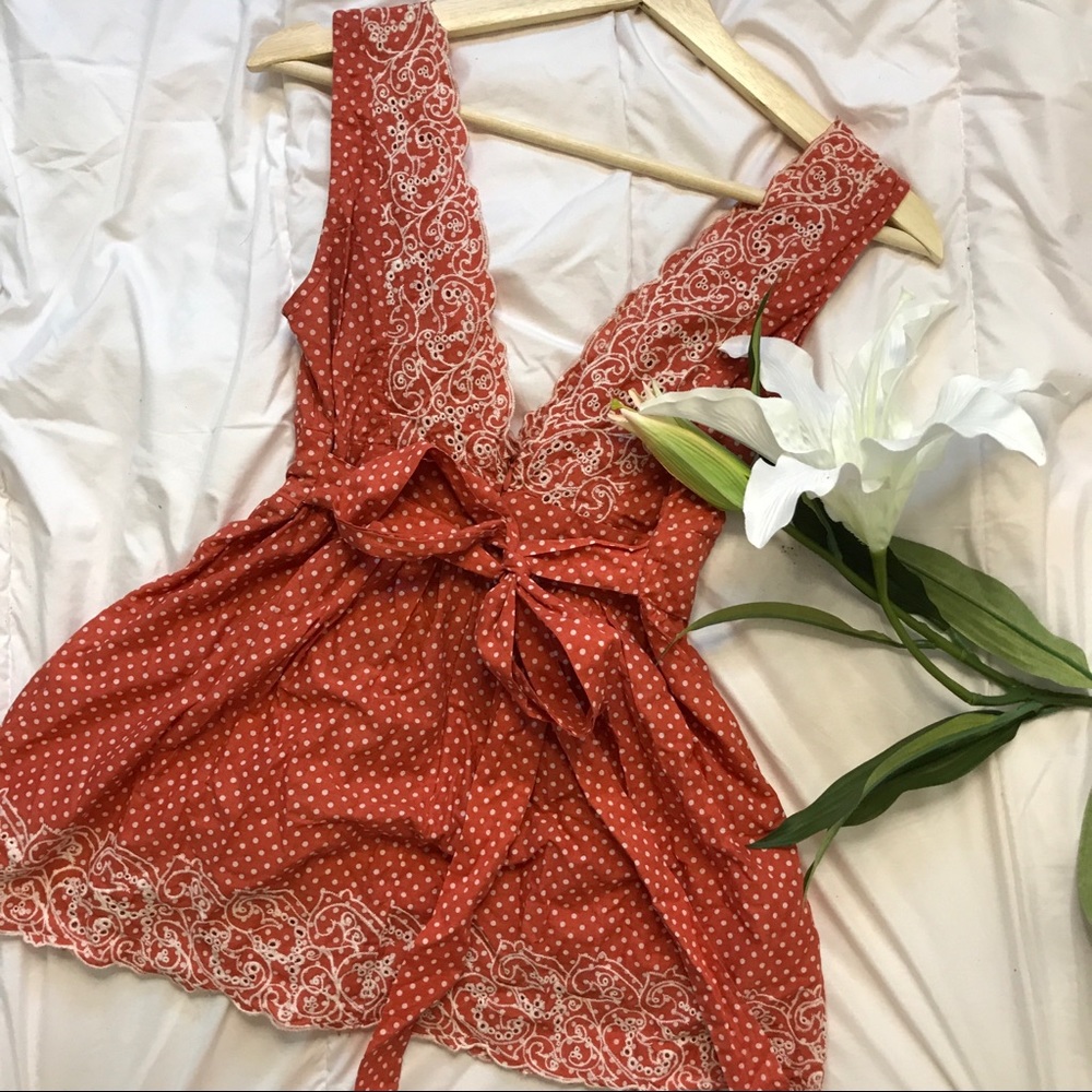 Beautiful orange floral blouse